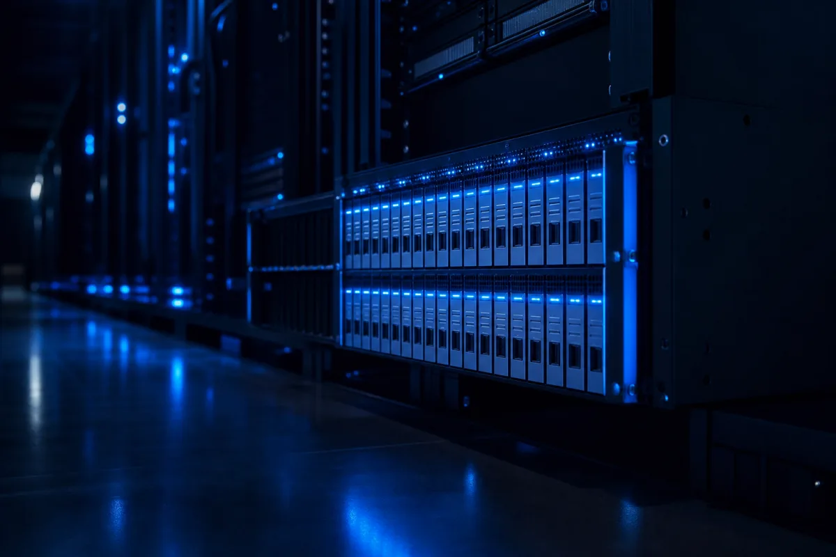 A high-density all-flash storage array with illuminated drive bays