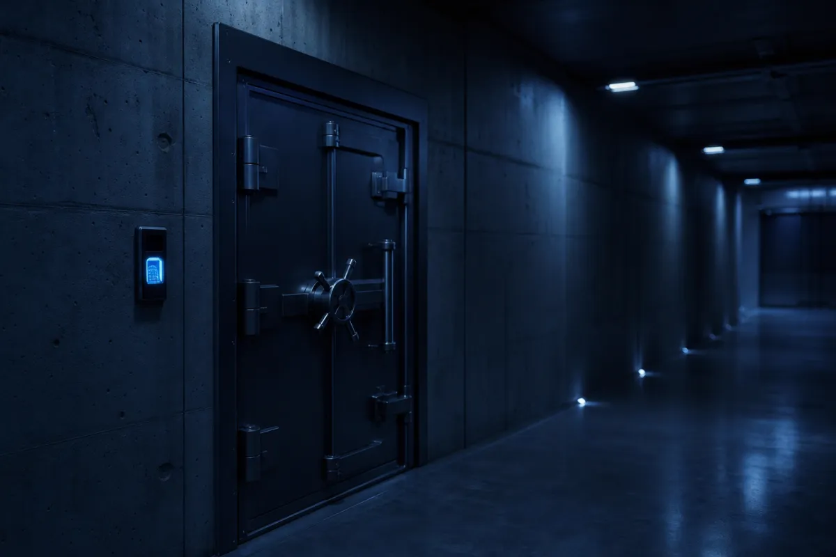Secure access-controlled corridor inside a government-grade data facility